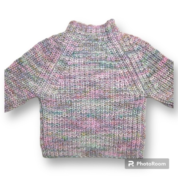 Wilfred Free Aritzia Retrograde Mockneck Pastel Rainbow Cropped Sweater - Picture 7 of 15